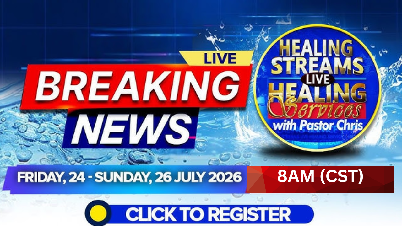Healing Streams Live Healing Services with Pastor Chris flyer