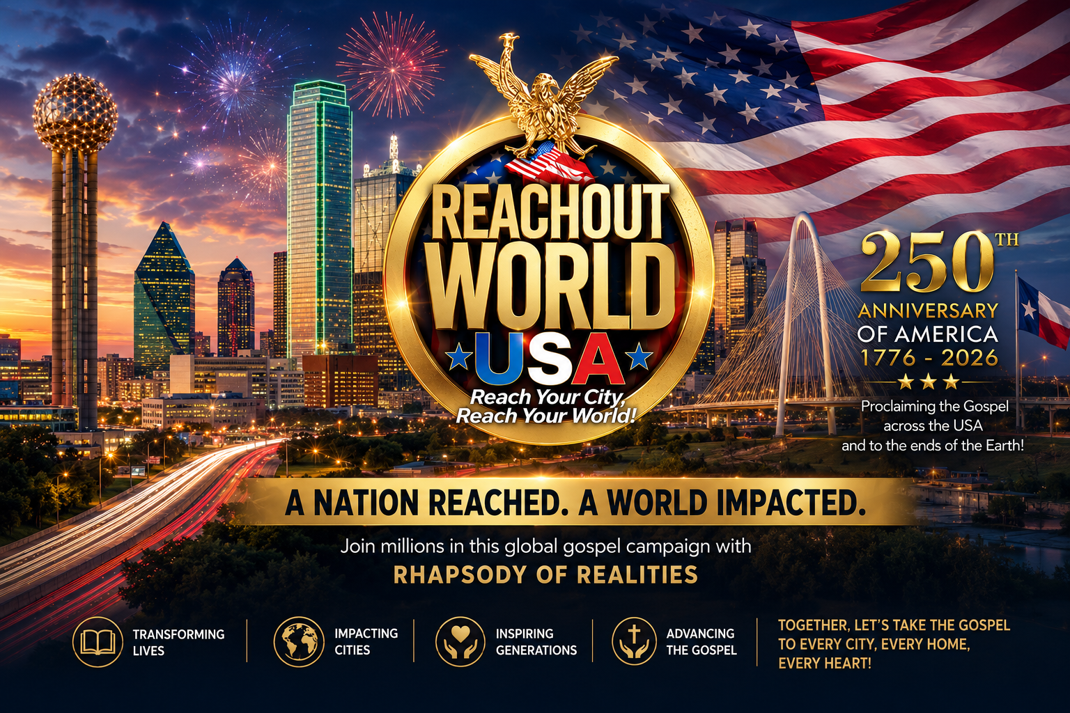 ReachOut World USA evangelism campaign flyer